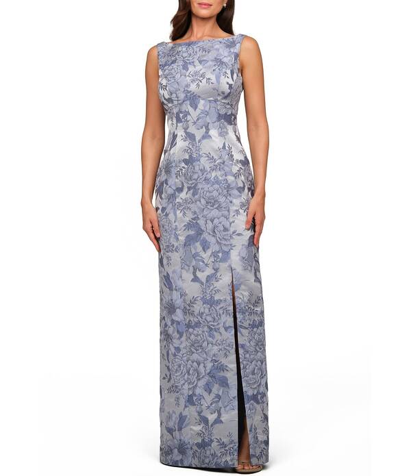 ケイ アンジャー レディース トップス 衣装 ノースリーブ Kay Unger Sleeveless Jacquard Column Gown Stone Wash 石ころ