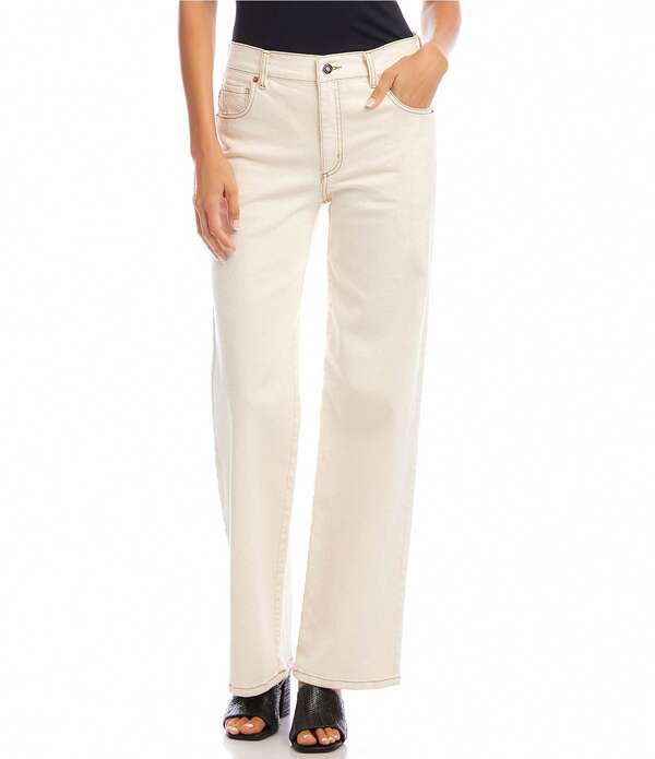 カレンケーン レディース ボトムス ジーンズズボン下 ワイドレッグ プチ デニム Karen Kane Petite Size High Rise Wide Leg Denim Jeans Natural ジーンズ