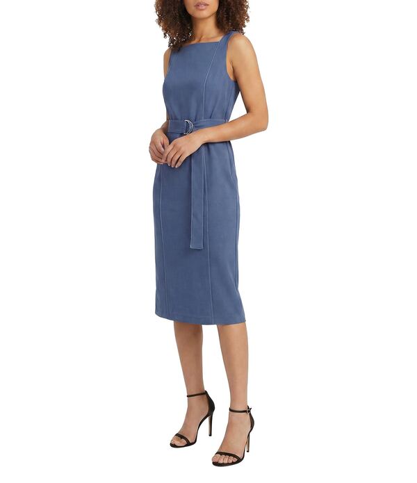 マギー英国の首都 レディース トップス 衣装 MIDI ノースリーブ Maggy London Square Neck Sleeveless Midi Dress True Navy 米国海軍