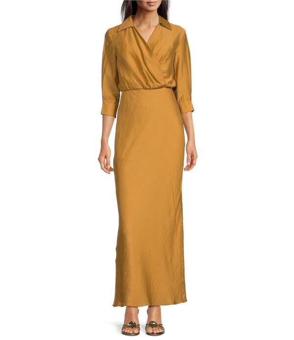 マレーラ レディース トップス 衣装 A 生産ライン マキシ Marella Mllmagenta Long Sleeve A-Line Maxi Dress Cognac