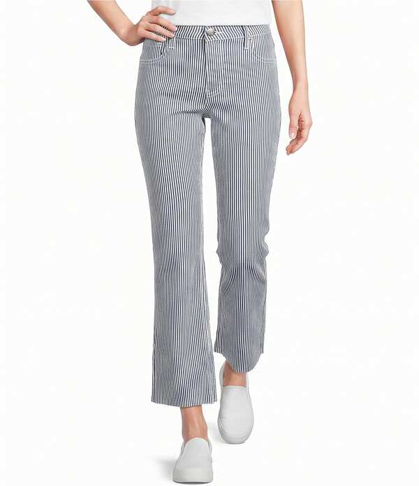 カットフロムザクロス レディース ボトムス ジーンズズボン下 ワイドレッグ アンクル デニム KUT from the Kloth Kelsey Woven Stripe High Rise Wide Leg Anklength Jeans Navy/Ivory 象牙色