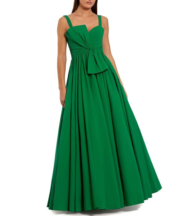 マックダガル レディース トップス 衣装 ノースリーブ Mac Duggal Faille Sleeveless Ballgown With Twist Bow Detail Springreen 緑であること