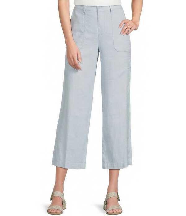 エヌワイディージェイ レディース ボトムス カジュアルパンツ ワイドレッグ キャップ リネン NYDJ Stretch Linen Blend High Rise Wide Leg Cargo Capri Pants Blue Cove ブルー｜ReVida 店