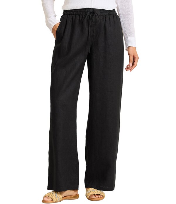 トッミーバハマ レディース ボトムス 心地よいズボン下 リネン Tommy Bahama Two Palm Easy Lightweight Linen Elastic Drawstring Pants Black 黒いこと