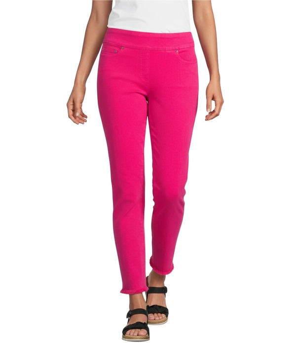 マルチプルズ レディース ボトムス カジュアルパンツ ストレート アンクル フリンジ Multiplesolid Garment Dyed Straight Leg Fringe Hem Pull-On Ankle Pants Candy Pink ピンク|ReVida 店