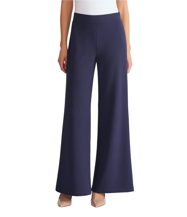 ミンウォン レディース ボトムス 心地好いズボン下 縮緬 Ming Wang Stretch Crepe Flat Front Wide-Leg Pants Indigo インディゴ
