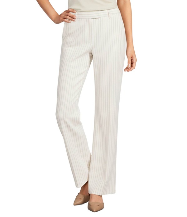 アレックスマリー レディース ボトムス 心地よいズボン下 引っ切り無い Alex Marie Suzie Anywhereverywhere Coordinating Novelty Stripe Straight Leg Mid Rise Pants Ivory/Tan 象牙色