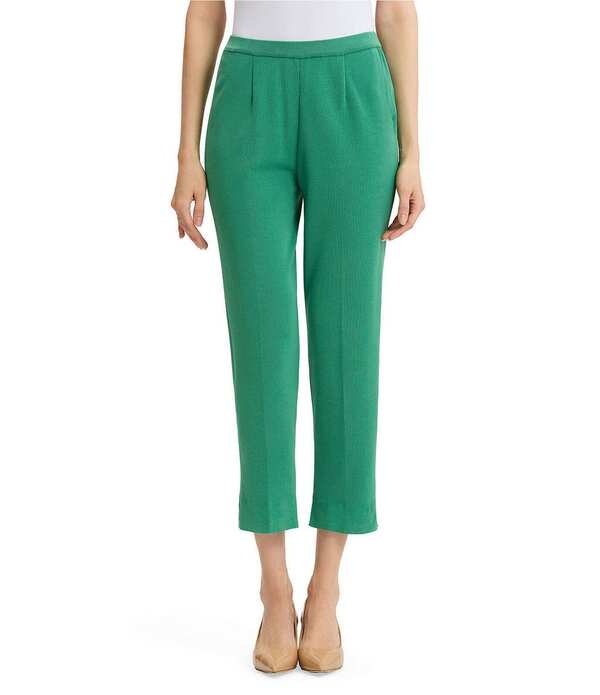 ミンウォン レディース ボトムス 心地好いズボン下 引っ切り無い 編み物 Ming Wang Knit Flat Front Straight Leg Pull-On Pants Kelly Green 緑であること