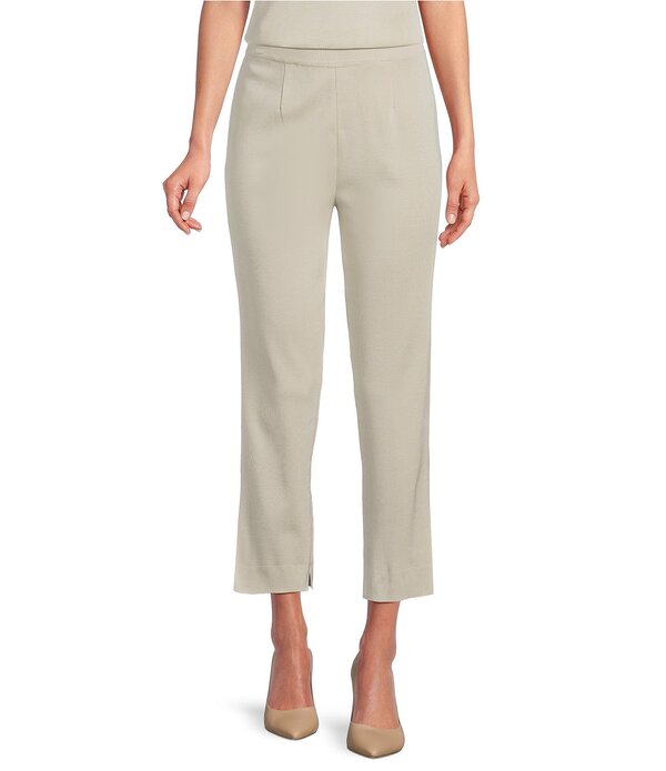ミンウォン レディース ボトムス 心地好いズボン下 引っ切り無い 編み物 Ming Wang Knit Flat Front Straight Leg Pull-On Pants Limestone