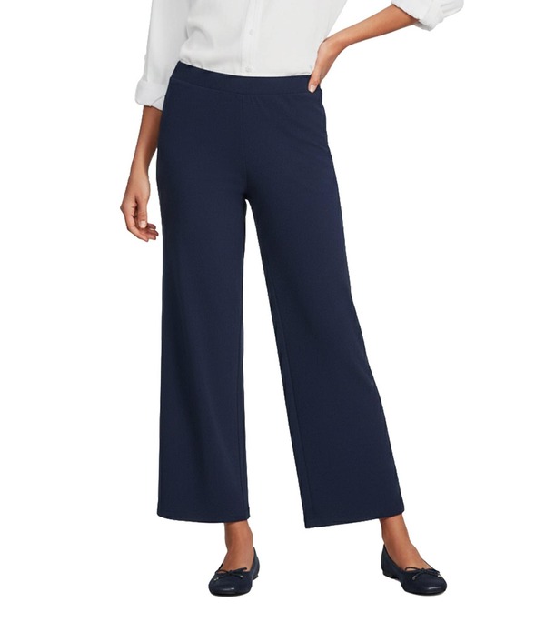 はたご屋トロ レディース ボトムス 心地好いズボン下 ワイドレッグ プチ 編み物 Intro Petite Size Double Knitraveler Pull-On Wide Leg Pants Ink