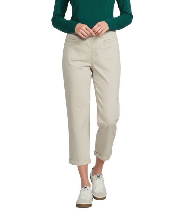 酉の方角刎ね上がる レディース ボトムス 心地好いズボン下 綿織物 Westbound Cotton Blend High Rise Cropantstone 石ころ