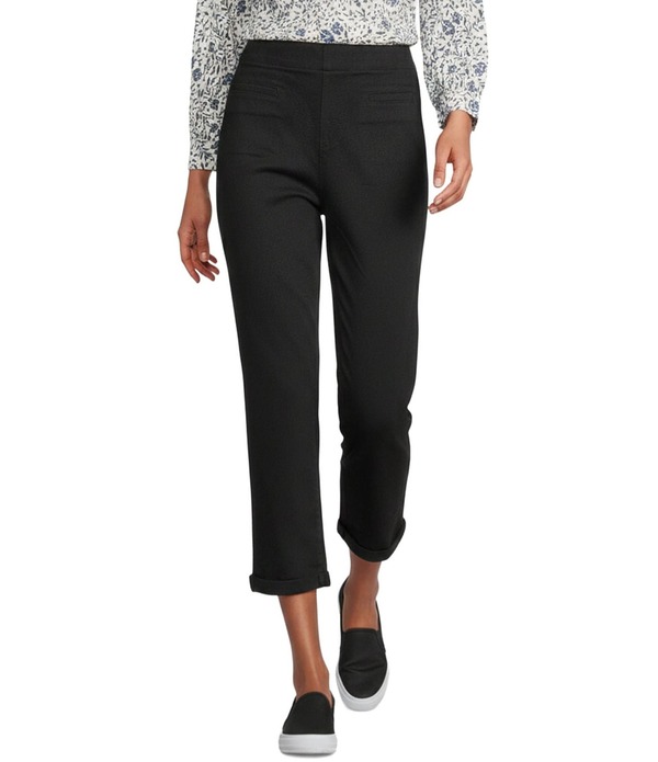 酉の方角刎ね上がる レディース ボトムス 心地好いズボン下 Westbound High Rise Cropants Black 黒いこと