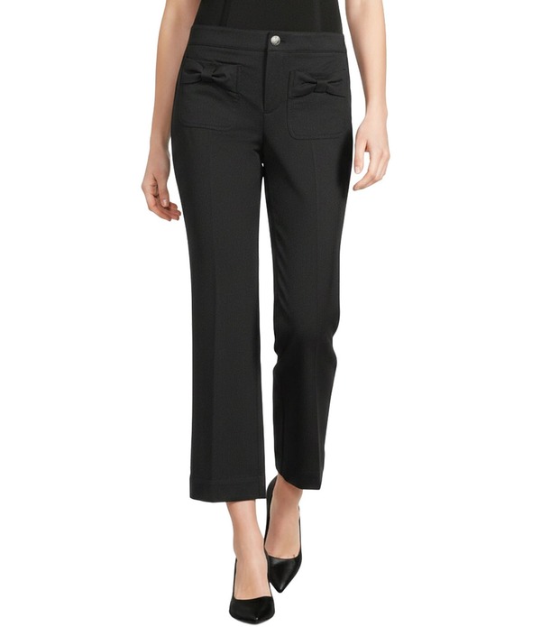 長い巻き毛 ラガーフェルド レディース ボトムス 心地よいズボン下 ワイドレッグ KARLAGERFELD PARIS Bow Pocket Wide Leg Pants Black 黒いこと
