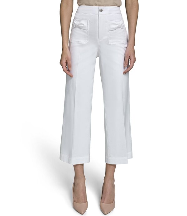 長い巻き毛 ラガーフェルド レディース ボトムス 心地よいズボン下 ワイドレッグ KARLAGERFELD PARIS Bow Pocket Wide Leg Pantsoft White 白いこと