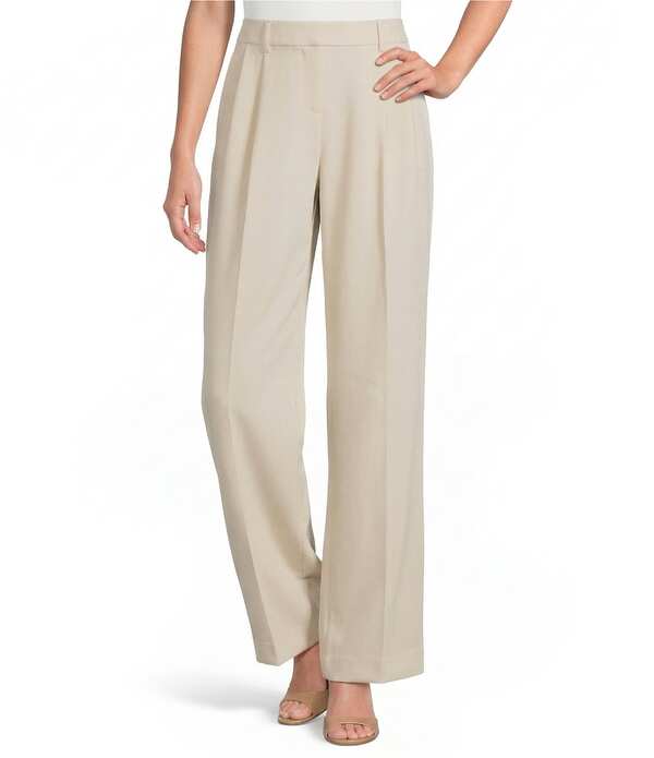 ギブソンアンドラティマー レディース ボトムス カジュアルパンツ ワイドレッグ プリーツ Gibson & Latimer Perfect Fit Woven High Rise Pleated Front Coordinating Suiting Wide Leg Trousers Bone｜ReVida 店 23,616円