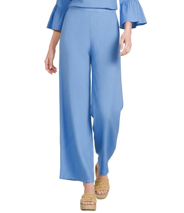 ブラジャーはたご屋 ウォーカー レディース ボトムス 心地よいズボン下 ワイドレッグ リネン Bryn Walker Light Linen Flat Front Elastic Waist Wide Leg Pants Estero