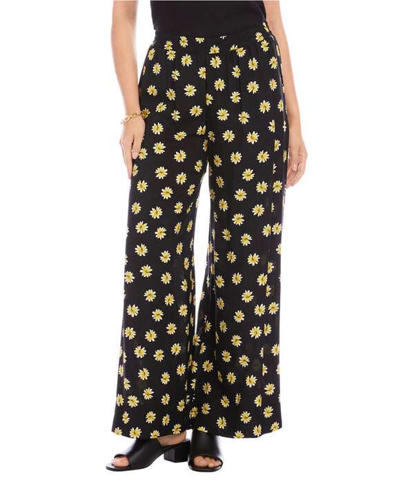 カレンケーン レディース ボトムス 心地よいズボン下 ワイドレッグ 御花柄 プチ 刷り上げる 御花 Karen Kane Petite Size Floral Print High Rise Wide Leg Pants Print