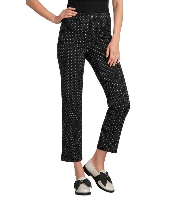 長い巻き毛 ラガーフェルド レディース ボトムス 心地よいズボン下 引っ切りない KARLAGERFELD PARIS Bow Pocket Straight Leg Pants Black/Bisque 黒いこと