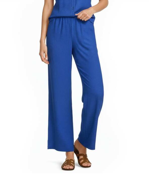 エイリーンフィッシャー レディース ボトムス 心地好いズボン下 ワイドレッグ アンクル リネン Eileen Fisher Organic Linen Elastic Waist Wide Leg Ankle Pantsapphire サファイア