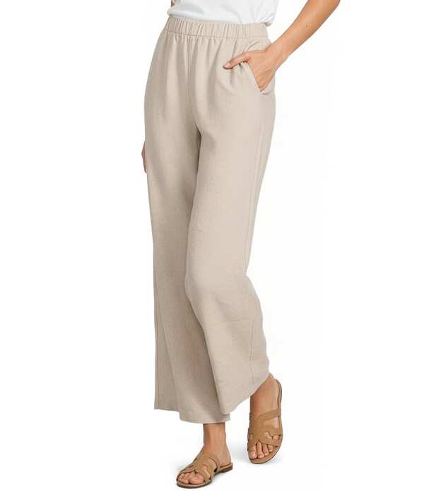 エイリーンフィッシャー レディース ボトムス 心地好いズボン下 ワイドレッグ アンクル リネン Eileen Fisher Organic Linen Elastic Waist Wide Leg Ankle Pants Unnatural