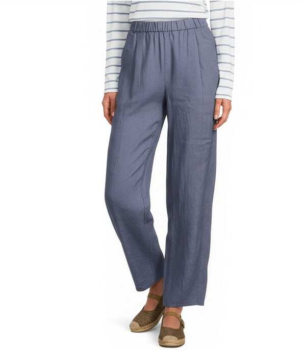 エイリーンフィッシャー レディース ボトムス 心地好いズボン下 引っ切り無い 筋目 アンクル リネン Eileen Fisher Organic Linen Pleated Lantern Straight Leg Ankle Pants Flint