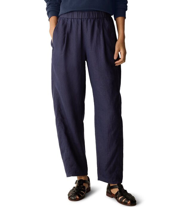 エイリーンフィッシャー レディース ボトムス 心地好いズボン下 引っ切り無い 筋目 アンクル リネン Eileen Fisher Organic Linen Pleated Lantern Straight Leg Ankle Pants Ink