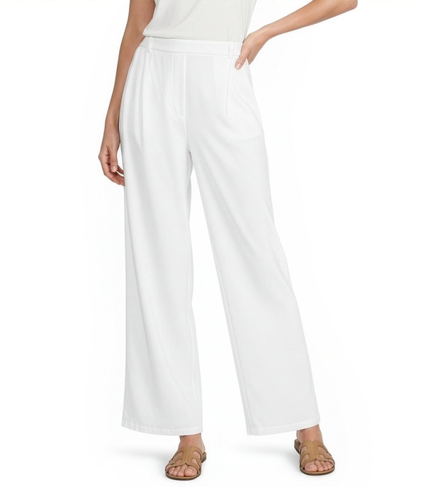 エイリーンフィッシャー レディース ボトムス 心地好いズボン下 ワイドレッグ プルオーバー Eileen Fisher Stretch Jersey High Waisted Wide Leg Pants White 白いこと
