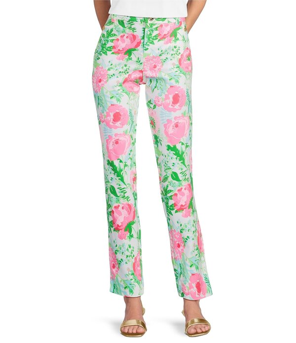 リリーピュリッツァー レディース ボトムス 心地よいズボン下 引っ切り無い 刷り上げる アンクル Lilly Pulitzer Ana Poppy Party Print High-Rise Straight Leg Ankle Pants Multi Poppy Party マルチ色合い