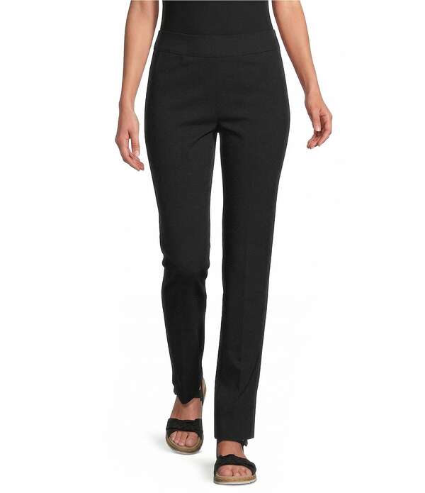 アリソン デイリー レディース ボトムス 心地好いズボン下 引っ切り無い Allison Daley Stretch Pull-On Straight Leg Pants Black 黒いこと