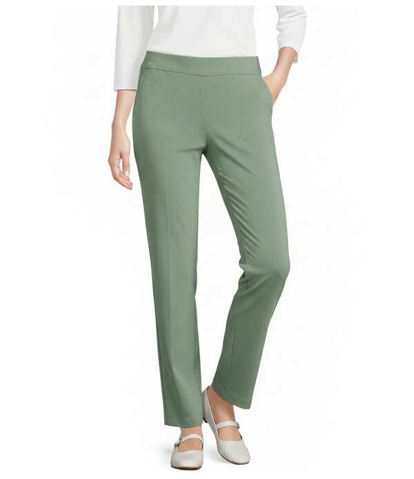 アリソン デイリー レディース ボトムス 心地好いズボン下 引っ切り無い Allison Daley Stretch Pull-On Straight Leg Pantspring Sage サルヴィア