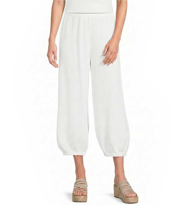 ブラジャーはたご屋 ウォーカー レディース ボトムス 心地よいズボン下 綿織物 Bryn Walker Campa Cotton Gauzelastic Waist Balloon Banded Cuff Pants White 白いこと