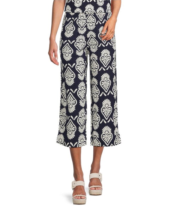 ブラジャーはたご屋 ウォーカー レディース ボトムス 心地好いズボン下 刷り上げる Bryn Walker Tulum Print Elastic Waistraight Cropants Azul Marino