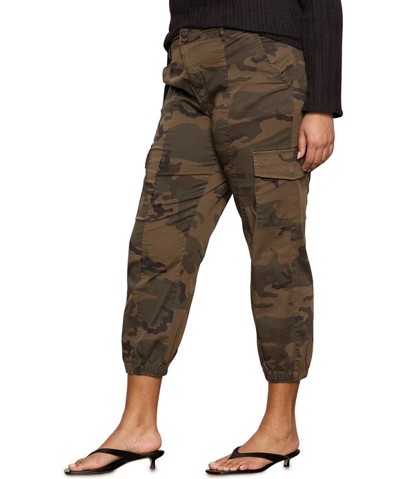 駆け込み寺 レディース ボトムス 心地よいズボン下 足し加える大きさ 刷り上げる Sanctuary Plus Rebel Camo Print Cargo Jogger Pants Hiker Camo