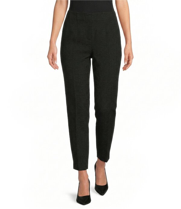 インベストメンツ レディース ボトムス 心地好いズボン下 プチ アンクル Investments Petite Size Slim Leg Ankle Pull-On Pique Pants Black 黒いこと