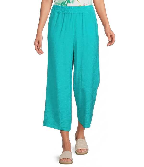 アリソン デイリー レディース ボトムス 心地好いズボン下 プチ Allison Daley Petite Size Teal Ceramic Pull-On Crinkle Soft Pants Teal Ceramic ティール