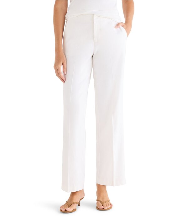 ニックアンドゾー レディース ボトムス 心地好いズボン下 ワイドレッグ リネン NIC + ZOE Lenox Stretch Linen Wide Leg Pants Milk White 白いこと