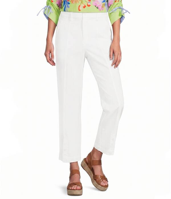ジョン 見澄ます レディース ボトムス 心地よいズボン下 ワイドレッグ アンクル John Mark Front Button Detail Wide Leg Ankle Pants White 白いこと