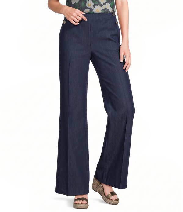 長い巻き毛 ラガーフェルド レディース ボトムス 心地よいズボン下 ワイドレッグ KARLAGERFELD PARIS Flat Front Wide Leg Coordinating Pants Dark Navy 米国海軍