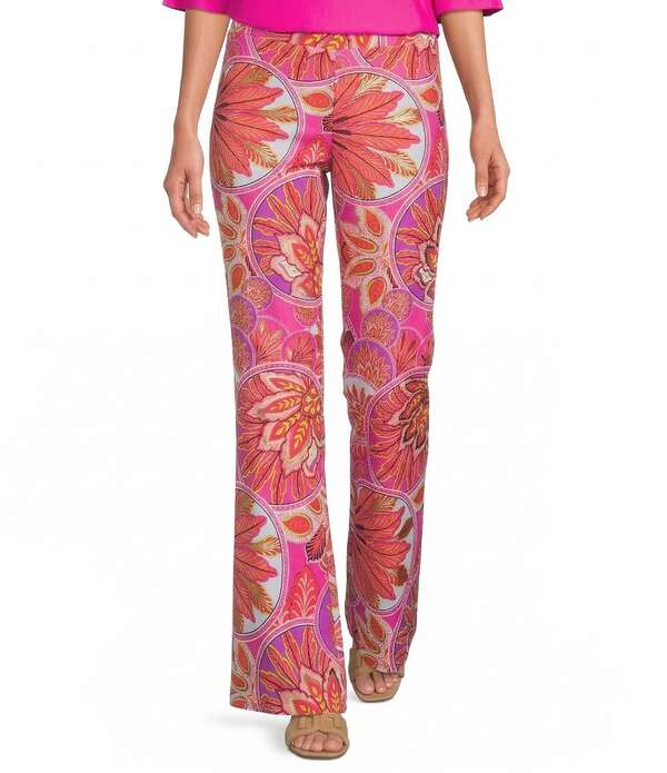ジュードコーナリー レディース ボトムス 心地好いズボン下 刷り上げる 編み物 Jude Connally Trixie Jude Cloth Knit Stained Glass Print Wide-Leg Pull-On Pantstained Glass Hot Pink Gold サクラ色