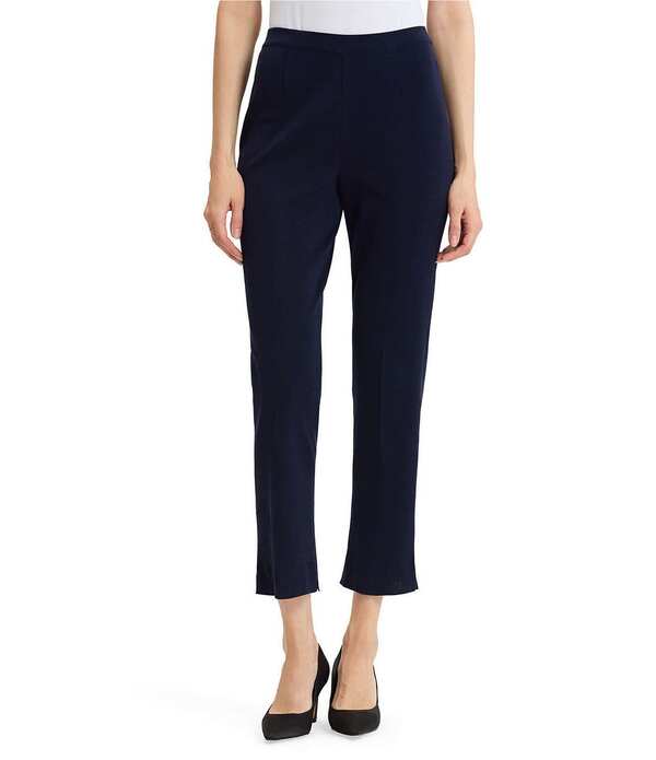 ミンウォン レディース ボトムス 心地好いズボン下 引っ切り無い プチ 編み物 Ming Wang Petite Knit Flat Front Straight Leg Pull-On Pants Indigo インディゴ