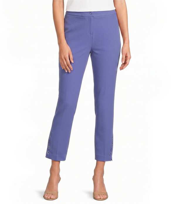 カルバンクライン レディース ボトムス 心地よいズボン下 か細い相応う 縮緬 アンクル Calvin Klein Coordinating Crepe De Chine Slim Fit Ring Snap Ankle Pants Future Dusk