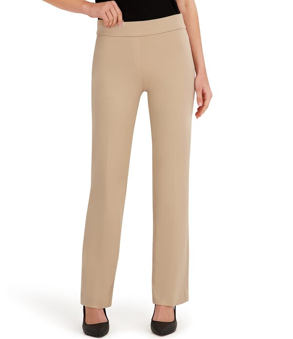 アンクライン レディース ボトムス 心地好いズボン下 引っ切り無い 縮緬 Anne Klein Pull On Slash Pocket Stretch Crepe Straight Leg Pant Latte