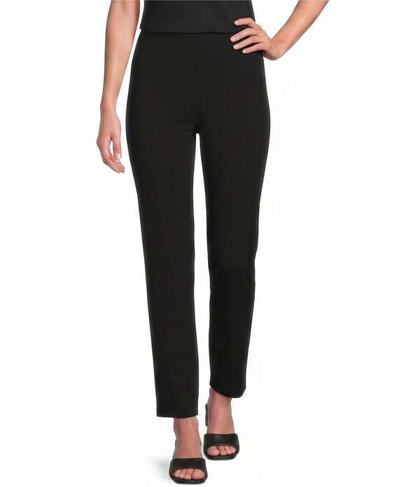 アレックスイブニングス レディース ボトムス 心地よいズボン下 クレープチ Alex Evenings Petite Size Slim Crop Stretch Crepe Pants Black 黒いこと