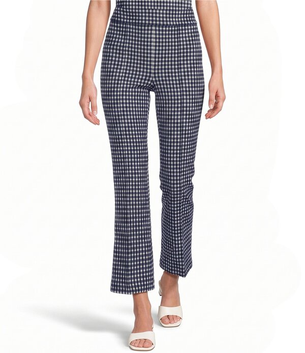 スパンク レディース ボトムス 心地好いズボン下 ギンガムチェックロップド ギンガム SPANXsupersmooth PerfectFit Coordinatingingham Ponte High Rise Kick Flare Cropped Pants Gingham