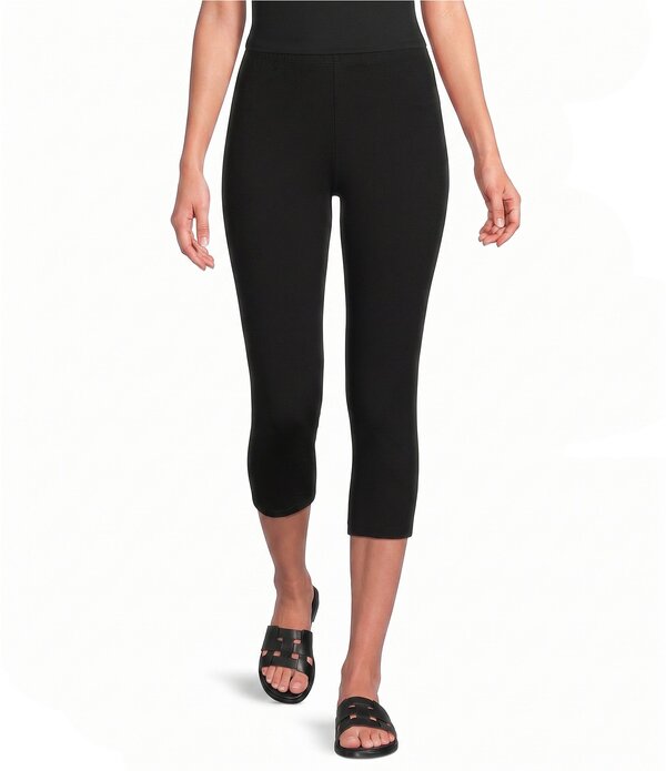 エイリーンフィッシャー レディース ボトムス 心地よいズボン下 旗がしら プルオーバー Eileen Fisher Stretch Jersey Capri Legging Black 黒いこと