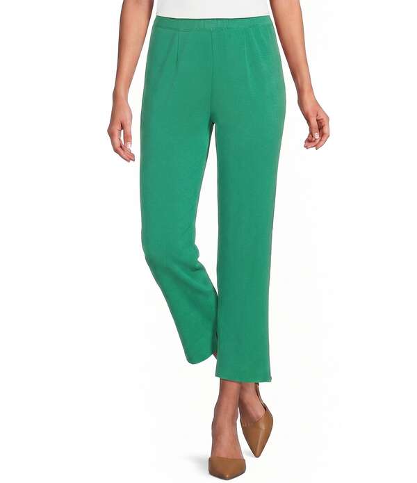 ミンウォン レディース ボトムス 心地好いズボン下 アンクル 編み物 Ming Wang Knit Pull-On Ankle Pants Kelly Green 緑であること