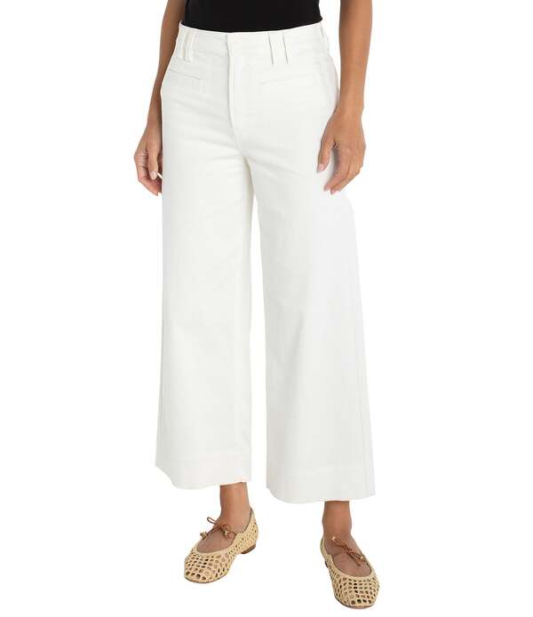 リヴァプール 天使の都市 レディース ボトムス 心地よいズボン下 ワイドレッグ Liverpoolos Angelestretch Twill High-Rise Wide Leg Cropants Whipped Cream 皮膚軟化剤