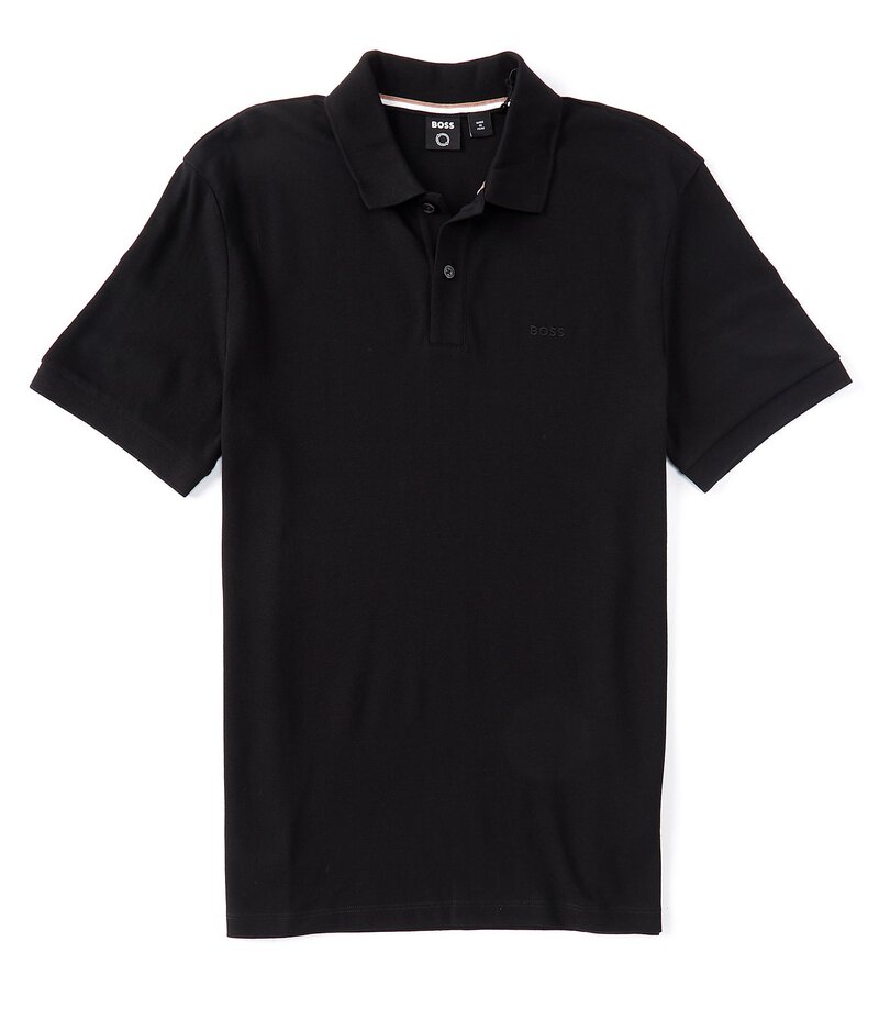 ヒューゴボス メンズ トップス シャツ ポロシャツ コットン Hugo Boss BOSS Pallas Pima Cotton Short Sleeve Polo Shirt Black ブラック