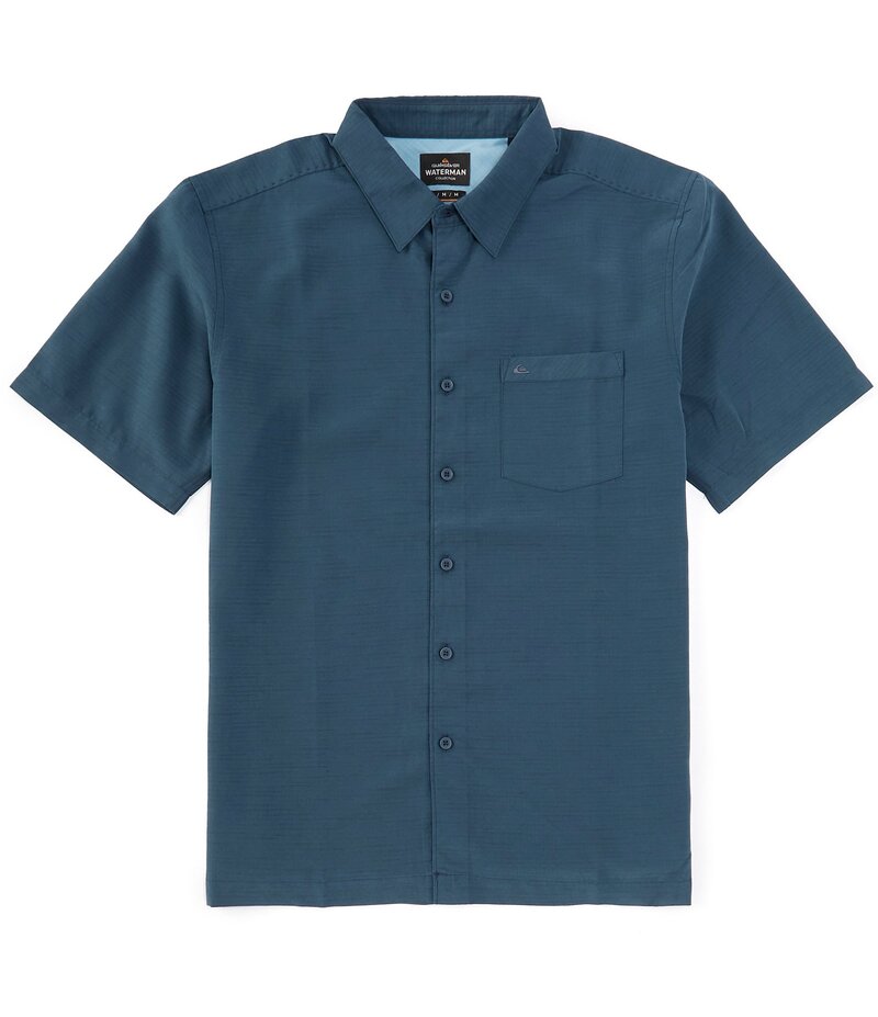 クイックシルバー メンズ トップス シャツ Quiksilver Short Sleeve Waterman Centinela Anti-Wrinkle Shirt Midnight Navy ネイビー