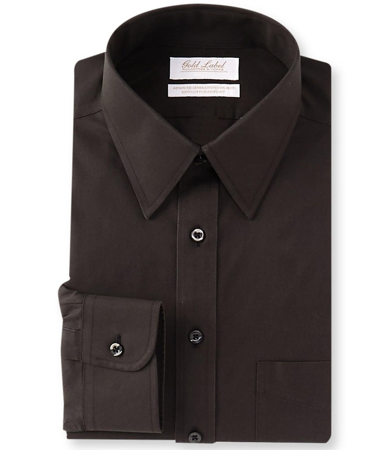 ラウンドトゥリーアンドヨーク メンズ トップス シャツ Gold Label Roundtree & Yorke Fitted Non-Iron Point Collar Dress Shirt Black ブラック